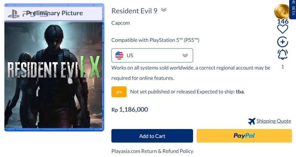 Situs Play Asia Tiba-Tiba Jual Resident Evil 9: Revenant&nbsp;Shadows