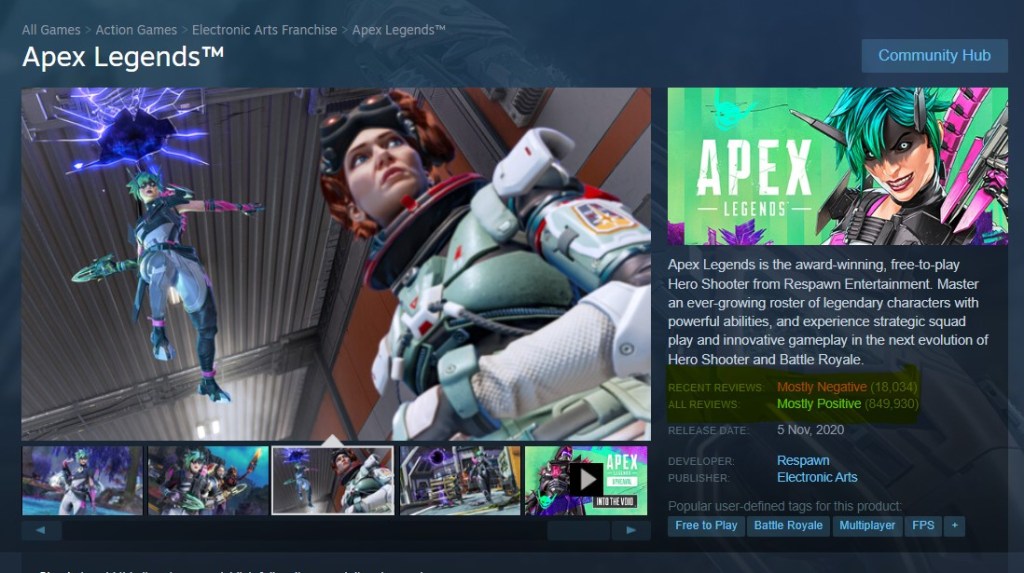 Masalah Battle Pass, Apex Legends Diserang Review Bomb di Steam